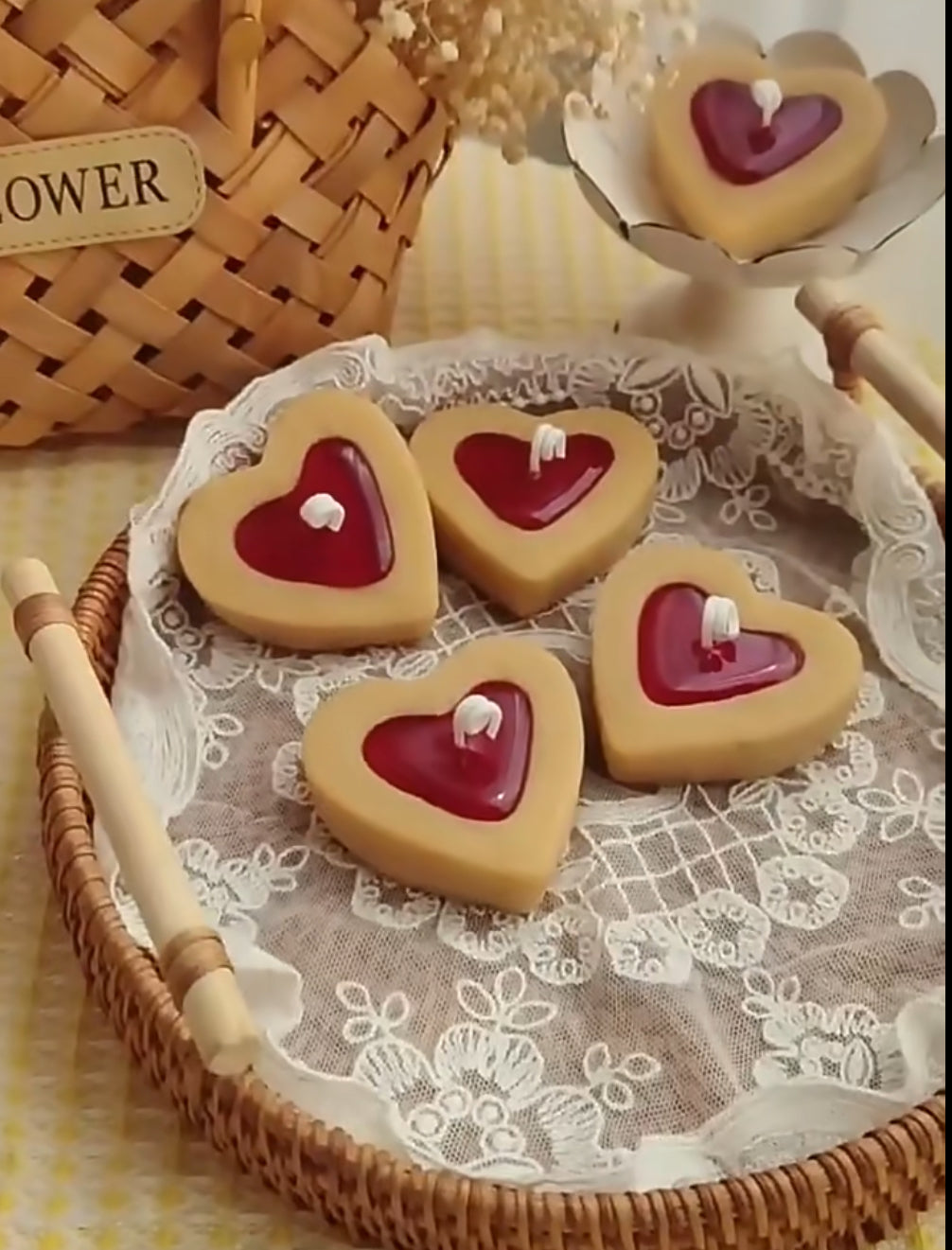 Handmade Red Jelly Cookie Candle