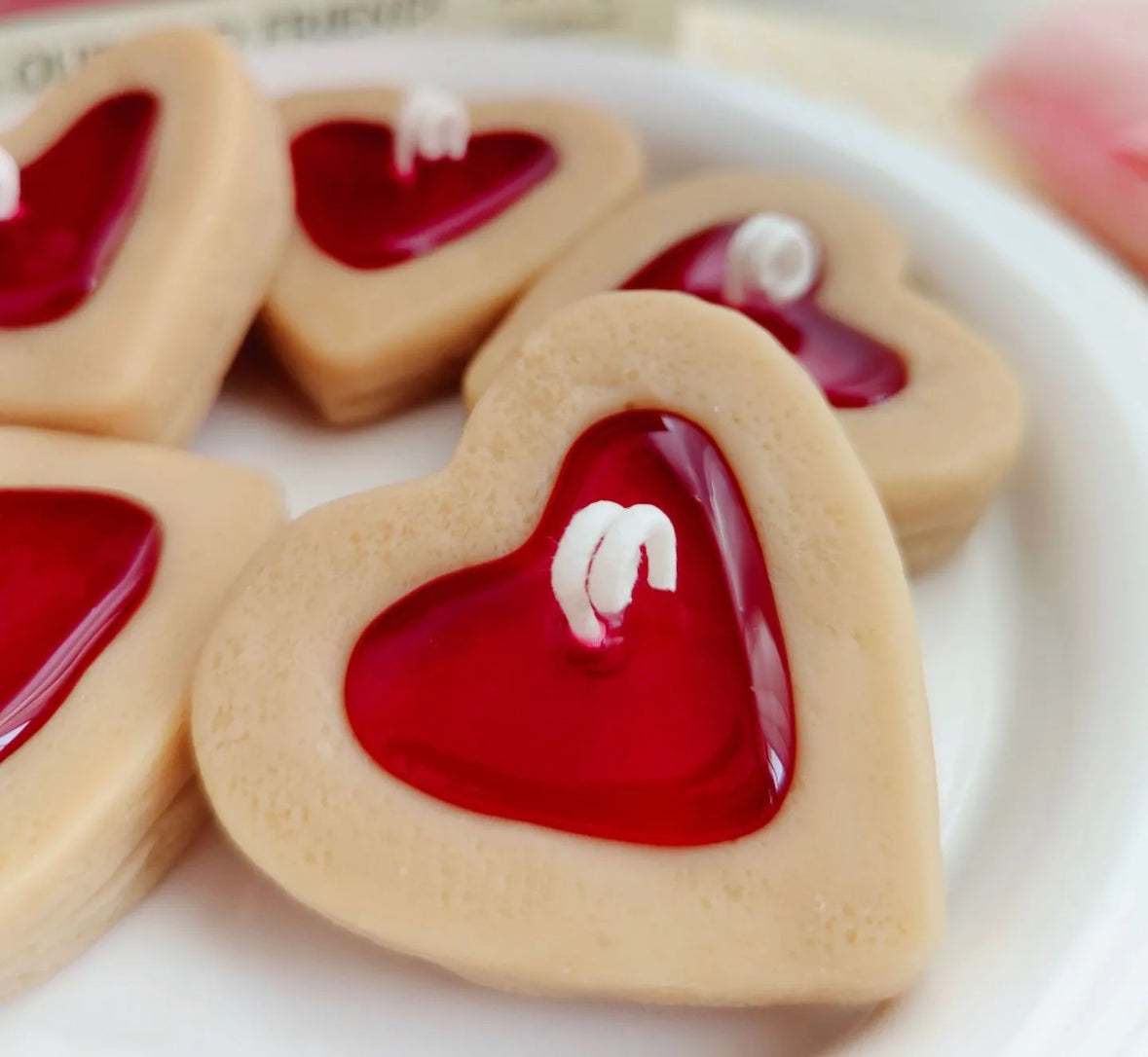 Handmade Red Jelly Cookie Candle