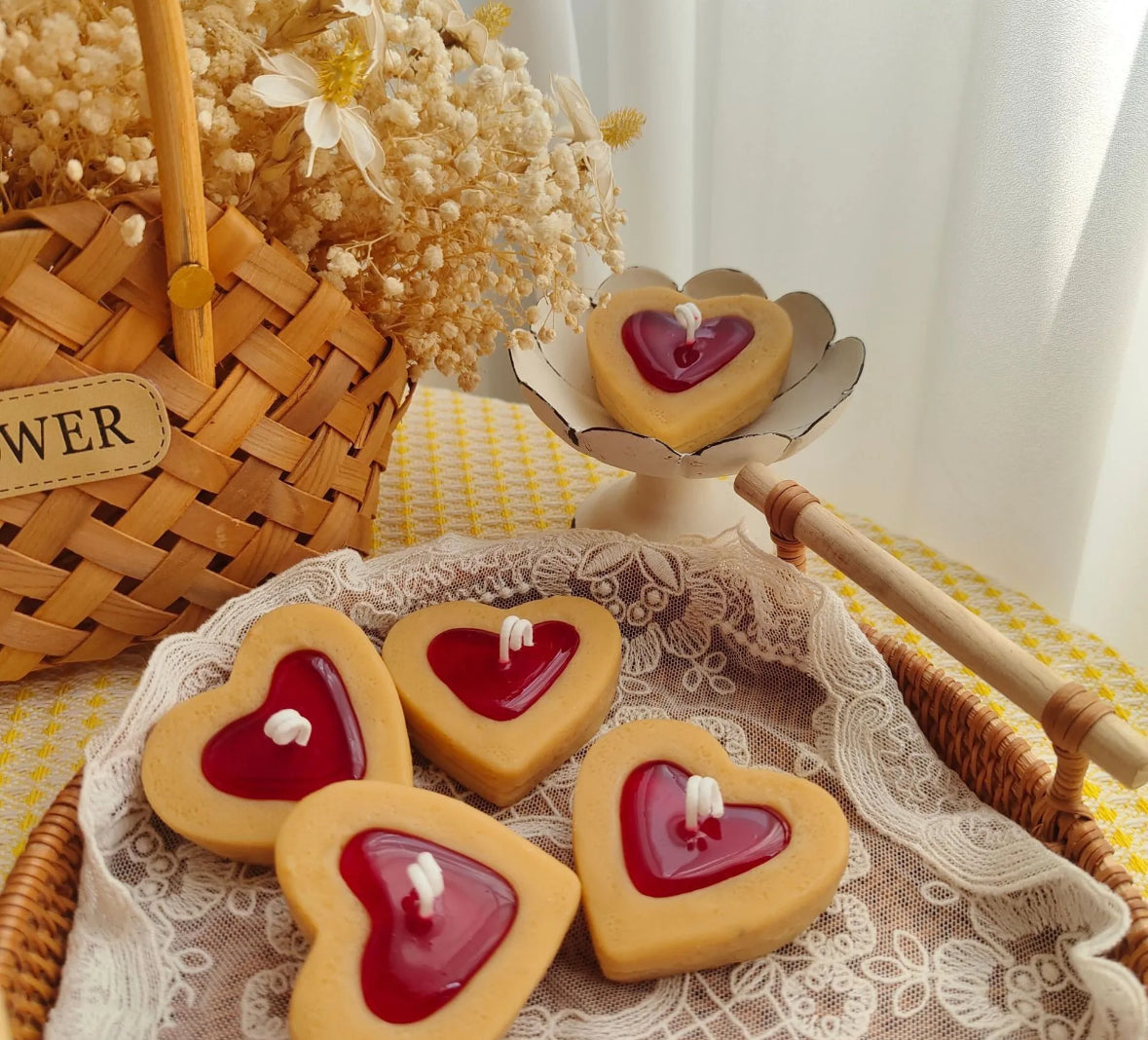 Handmade Red Jelly Cookie Candle