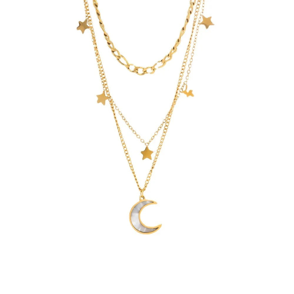 Moon & Stars Layered Necklace