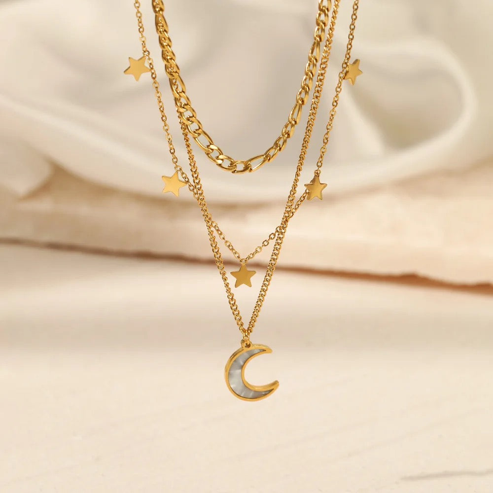 Moon & Stars Layered Necklace