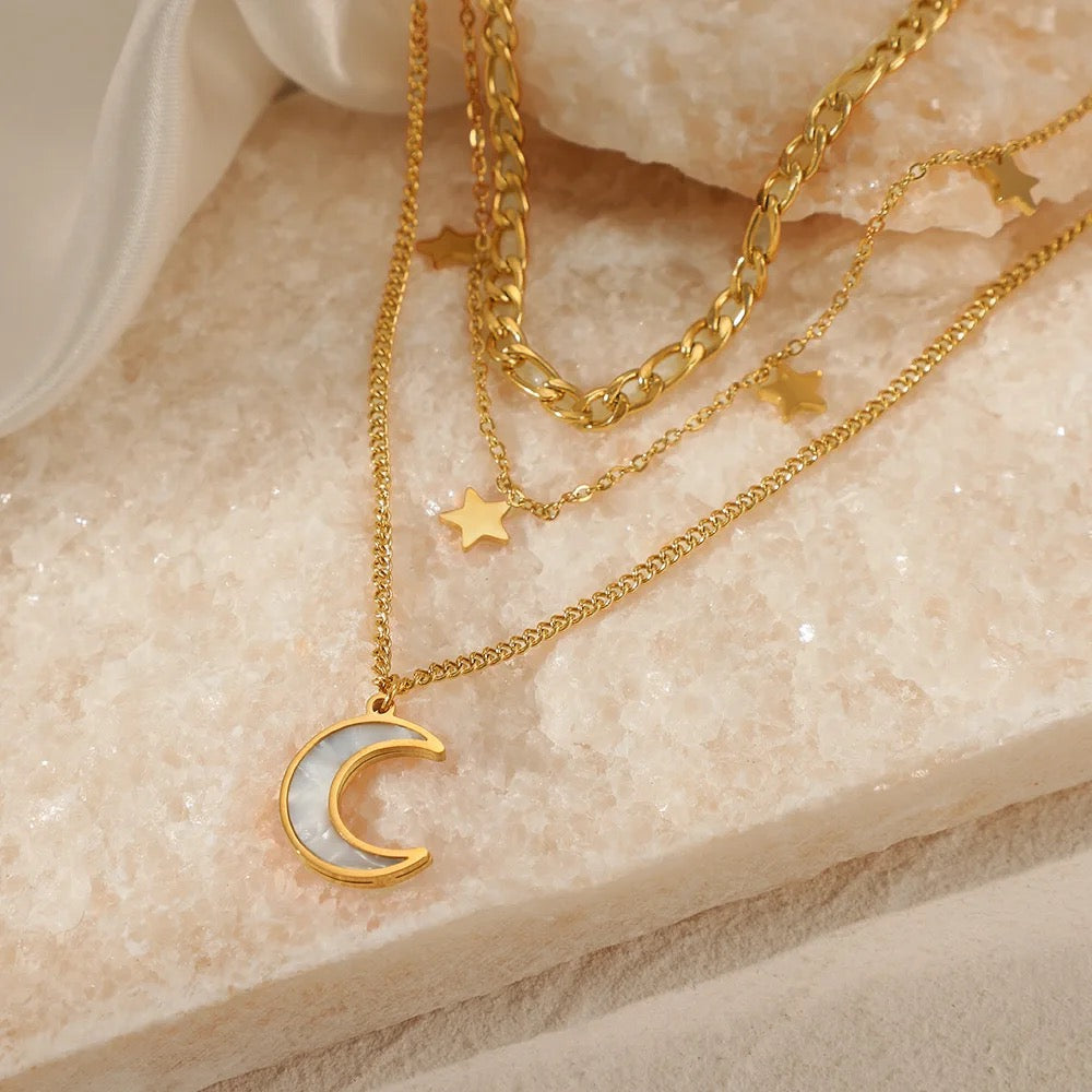 Moon & Stars Layered Necklace