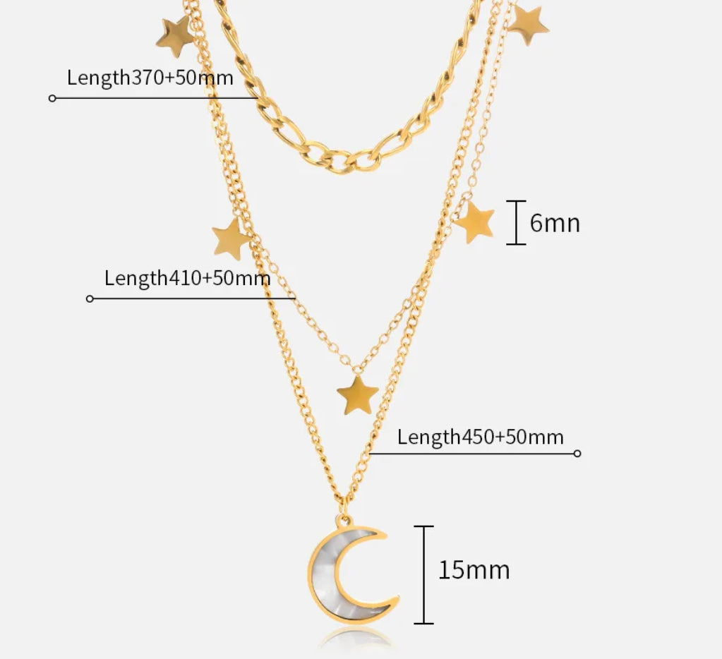 Moon & Stars Layered Necklace